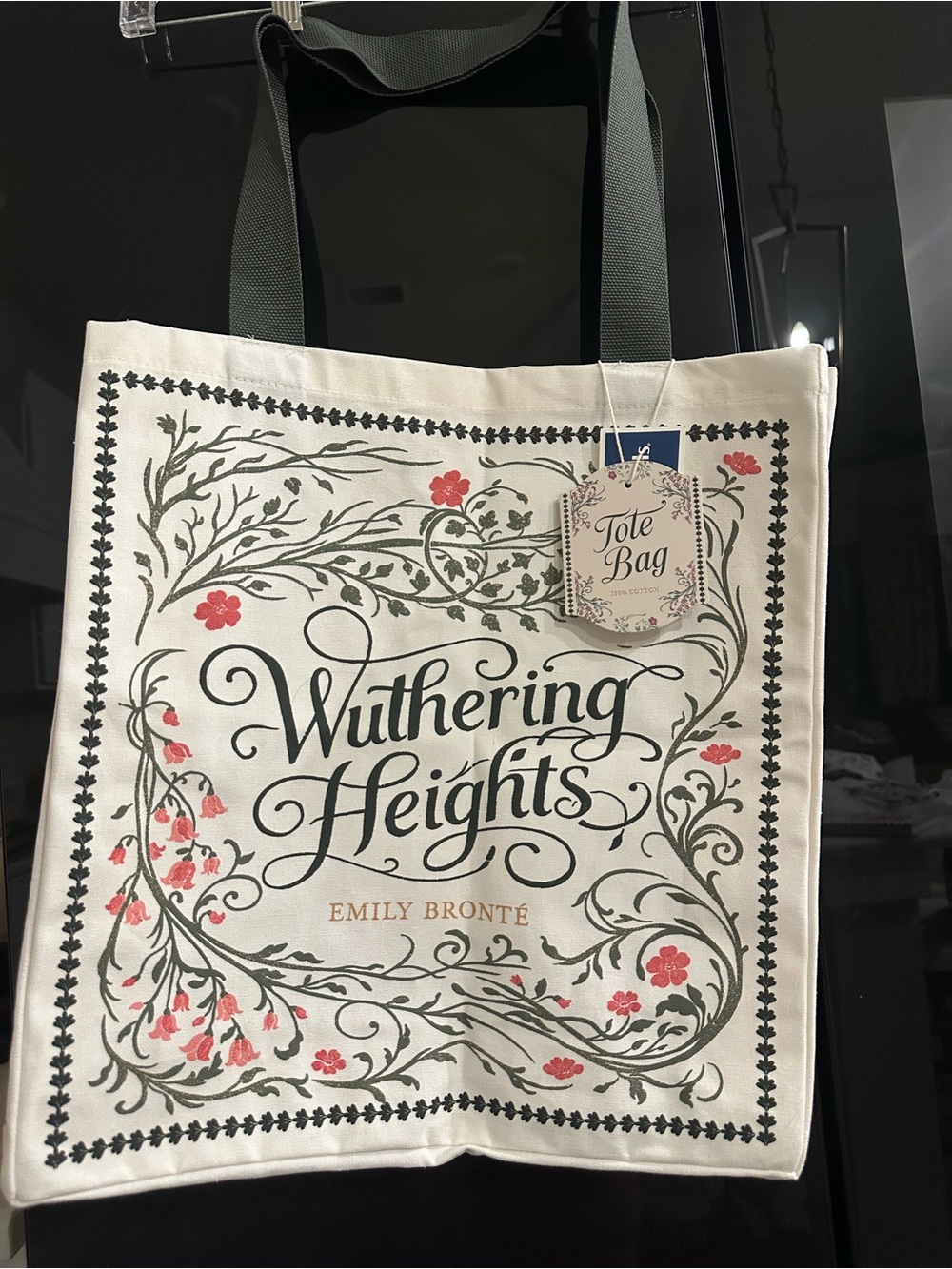 NWT Emily Bronte WUTHERING HEIGHTS Book Tote Canvas Cotton Bag